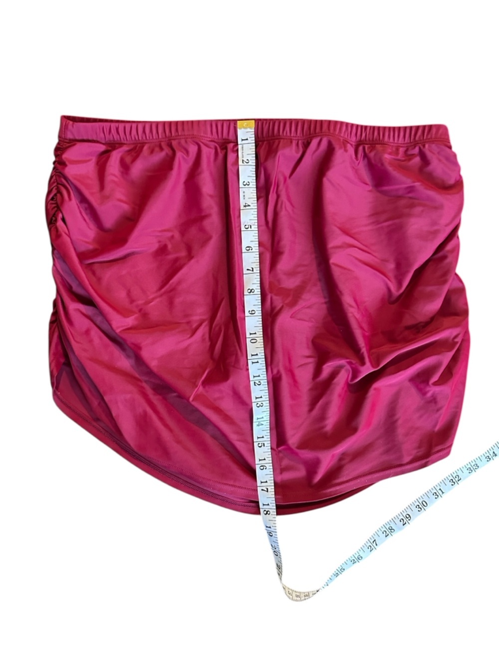 Burgundy Ruched Skirted Swim Bottom Skirt 2xl - Picture 4 of 9